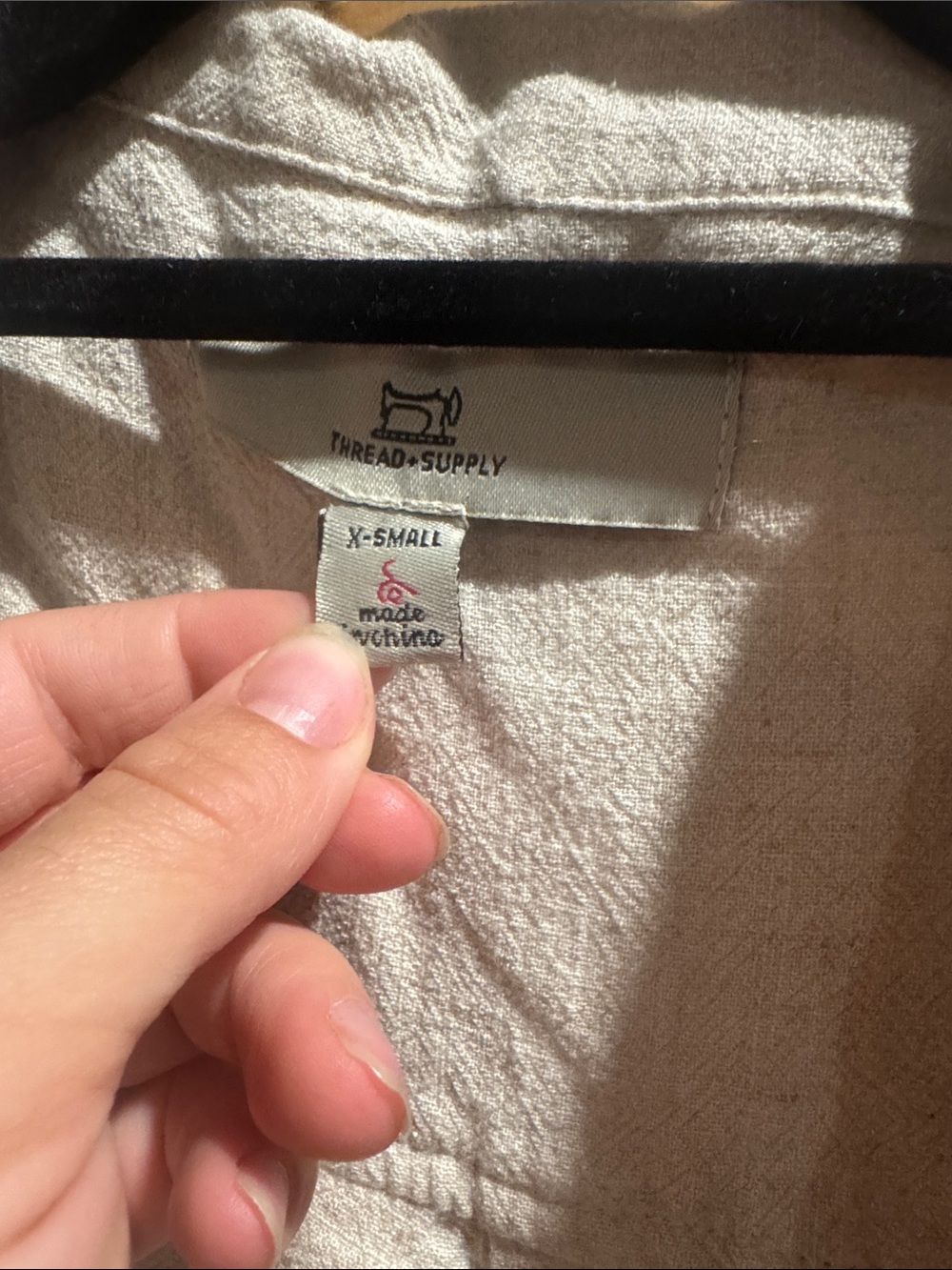 Thread & Supply Cream Textured Button-Front Top - Picture 2 of 3